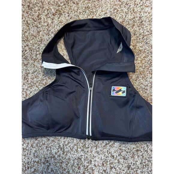 BILLABONG Halter top, zip up, Women's Bikini top, size Small, Black - Picture 3 of 6